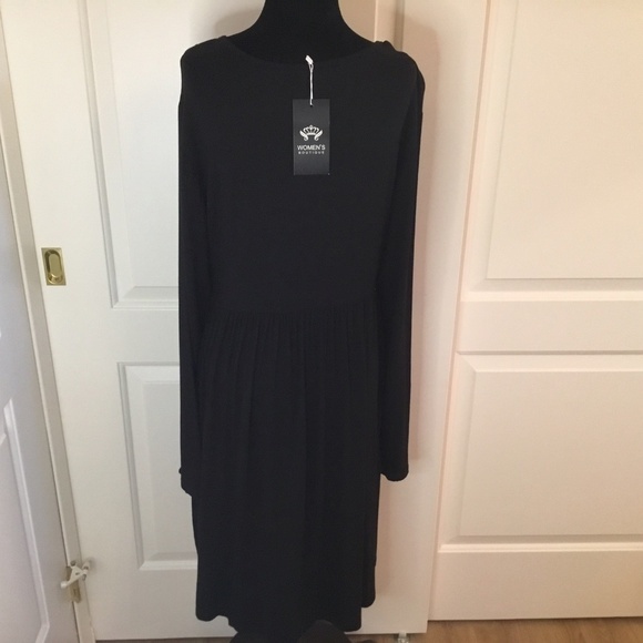 NWT Women’s Boutique Black Long Sleeve Midi Dress Plus Size 2XL - Picture 4 of 7